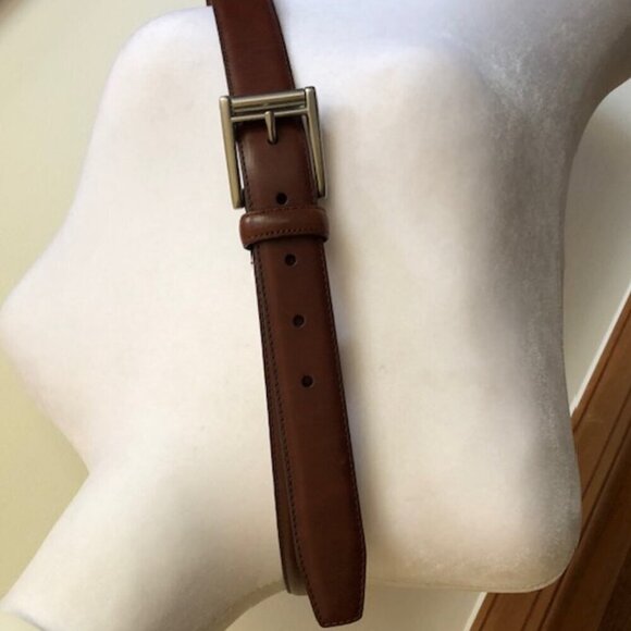 RALPH LAUREN Brown Leather Belt Silver Tone Buckle NWOT - Picture 3 of 16